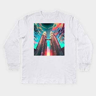 Malaysia, Petronas Twin Towers,cloud Kids Long Sleeve T-Shirt